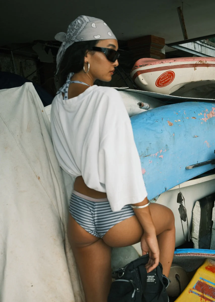Stripe Boy Short // Mauve & Stone - Image 3